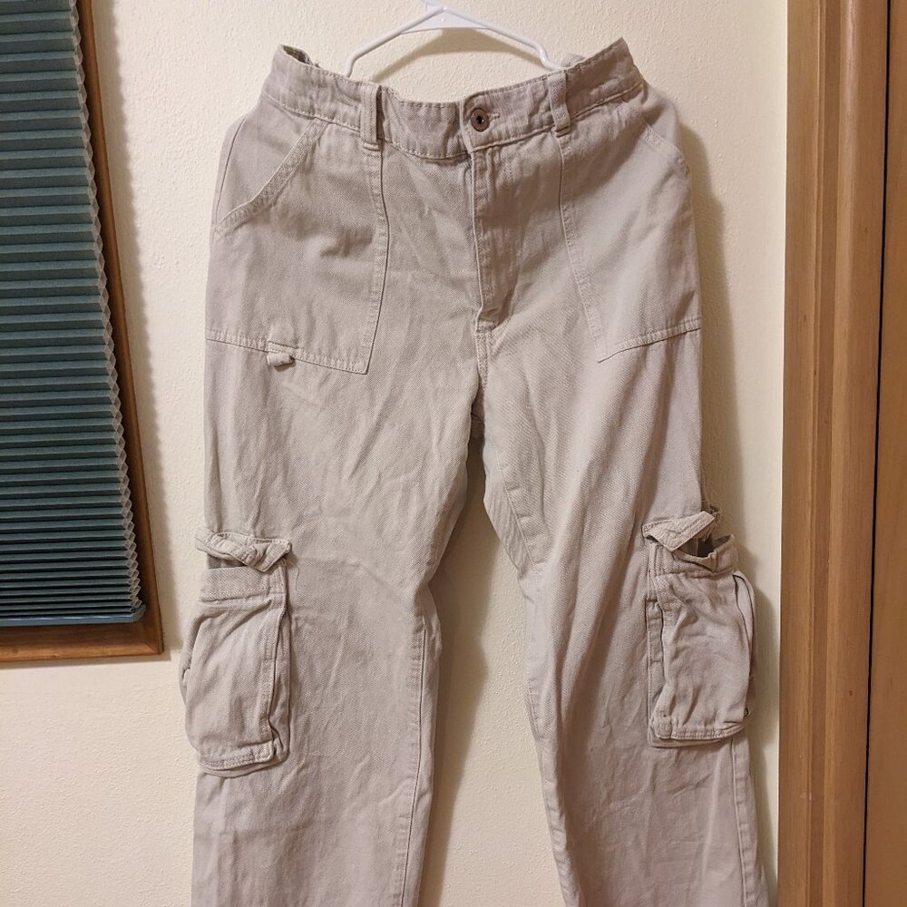 White CottonOn Cargos Wide Leg Women's Low Rise